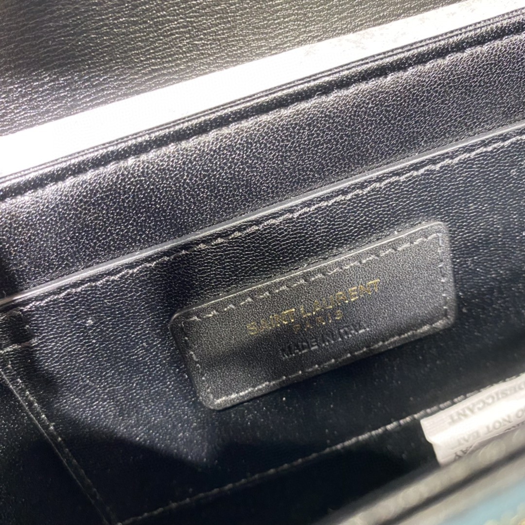 YSL SOLFERINO SMALL SATCHEL IN CANVAS AND BOX SAINT LAURENT LEATHER