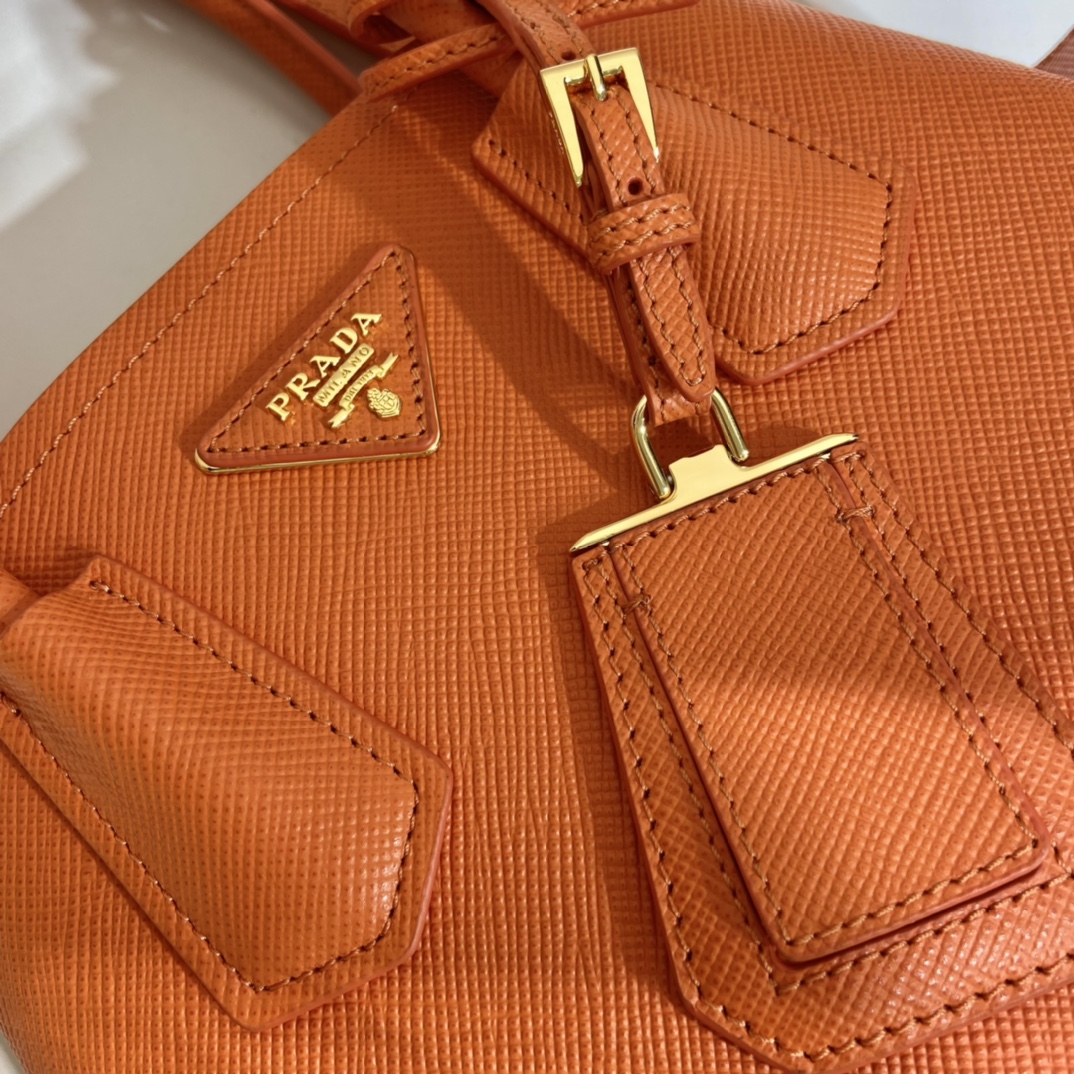 Pra*a double saffiano leather mini bag