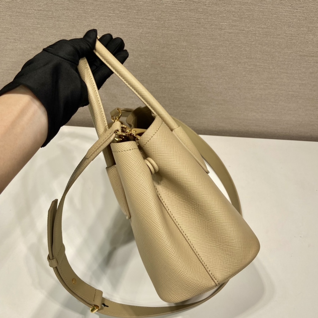 Pra*a double saffiano leather mini bag