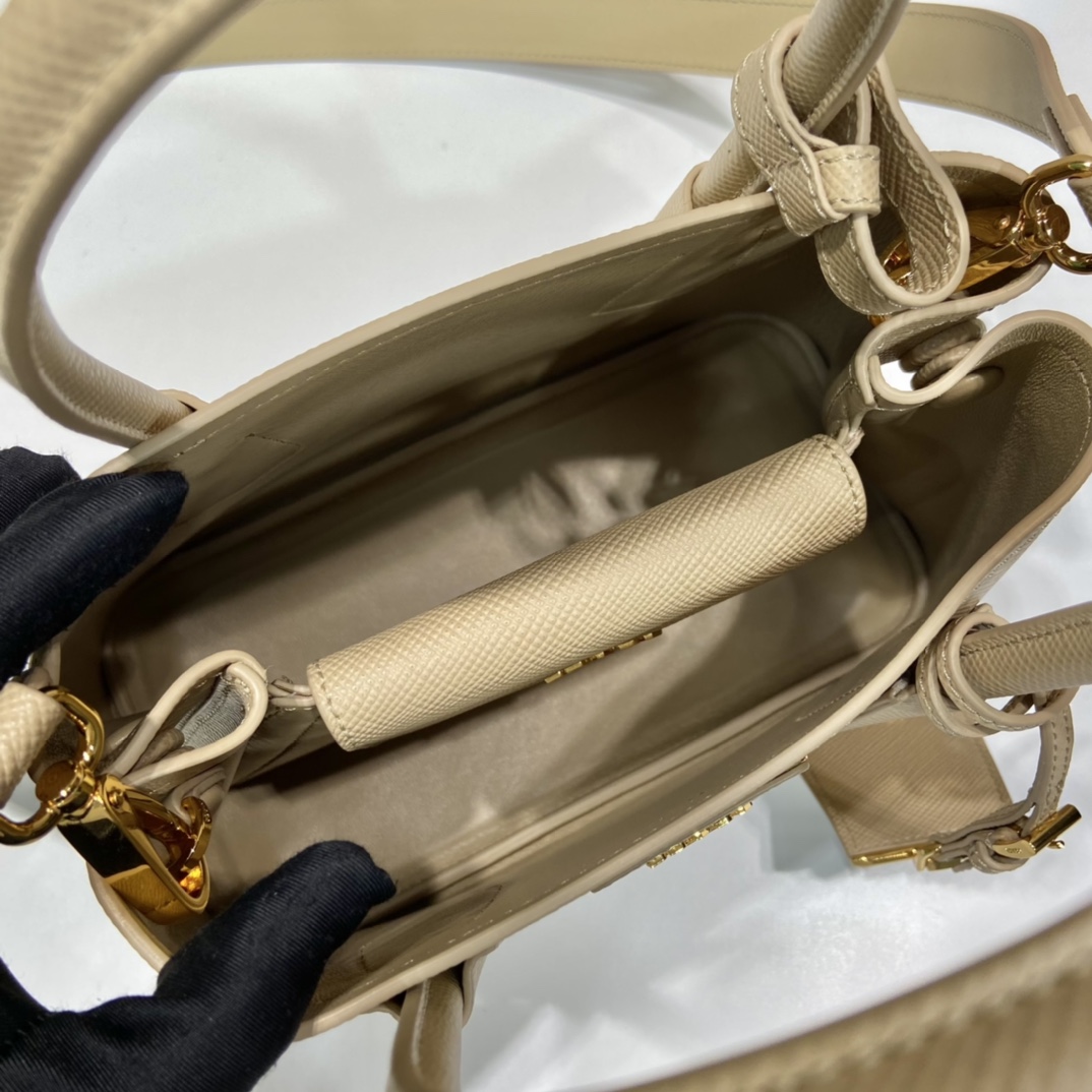 Pra*a double saffiano leather mini bag
