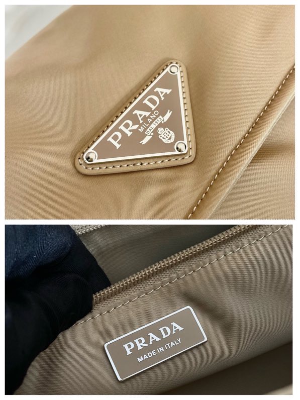 Pra*a black medium padded re-nylon shoulder bag