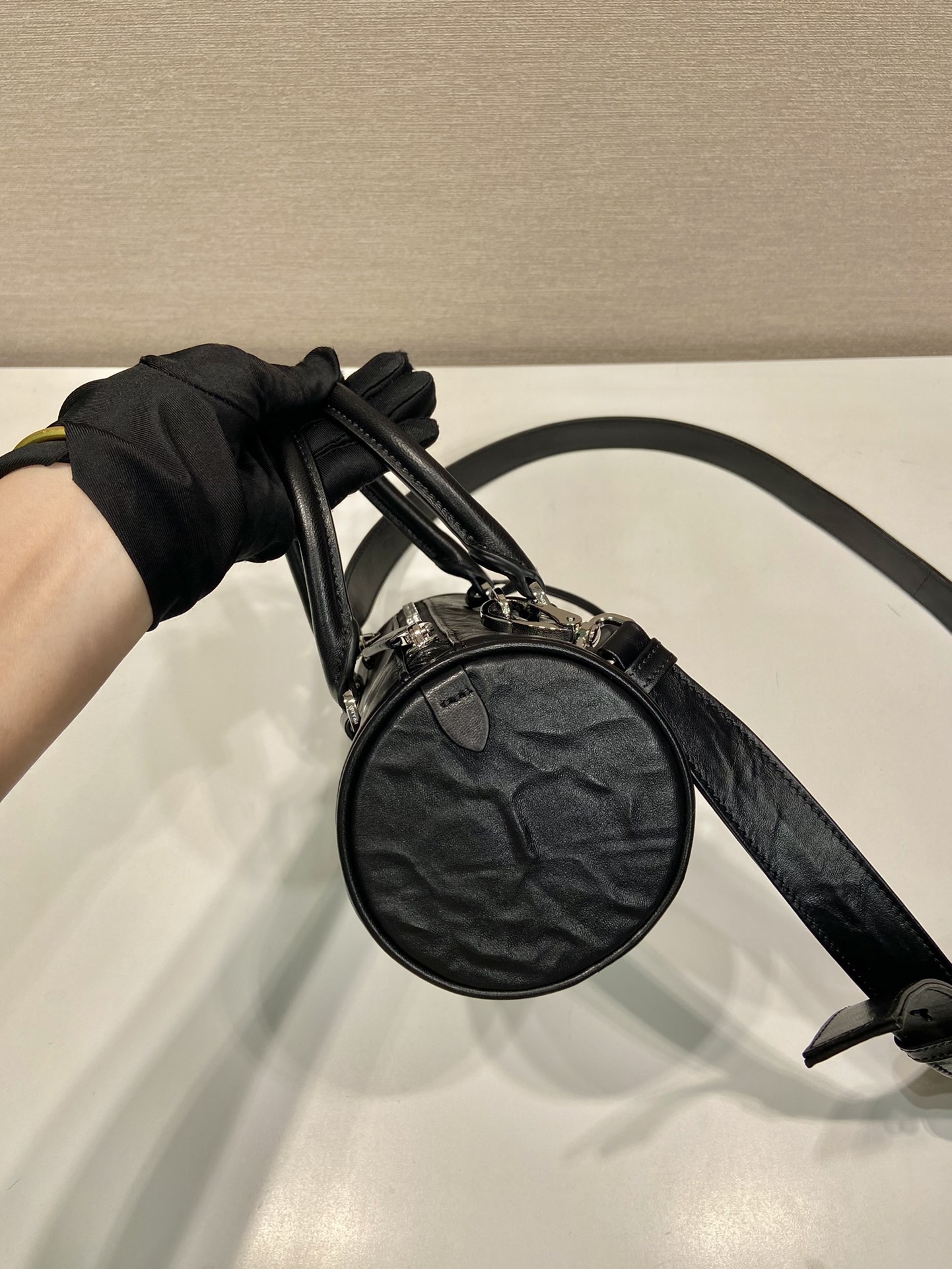 Pra*a antique nappa leather handbag
