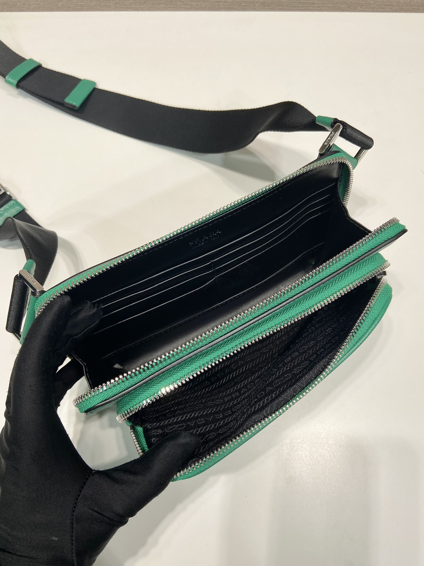 Pra*a saffiano leather belt bag