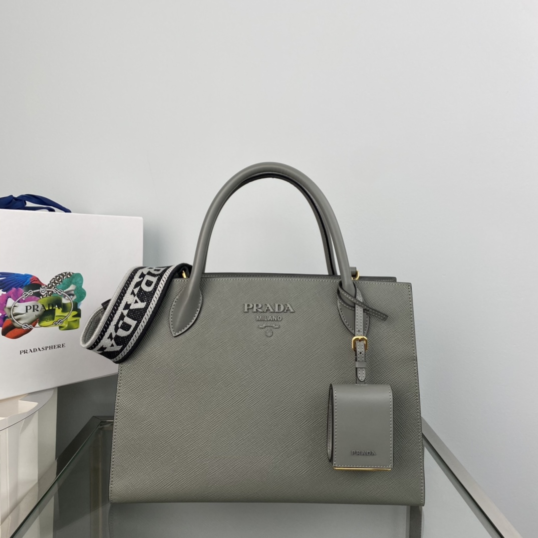 pra*a monoCh*0me medium saffiano bag