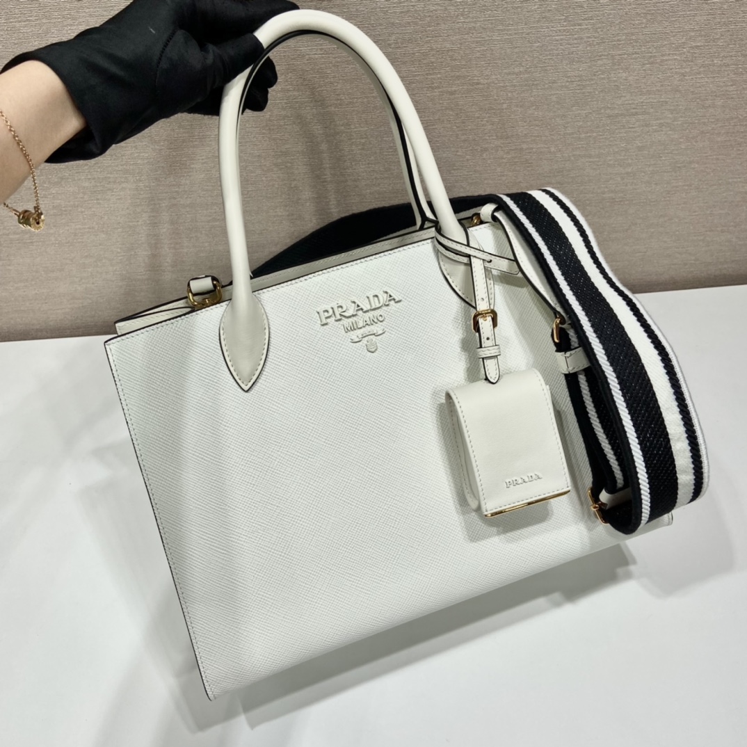 pra*a monoCh*0me medium saffiano bag