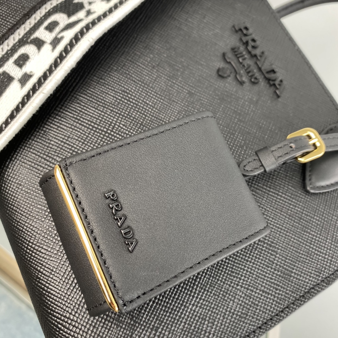 pra*a monoCh*0me small saffiano bag