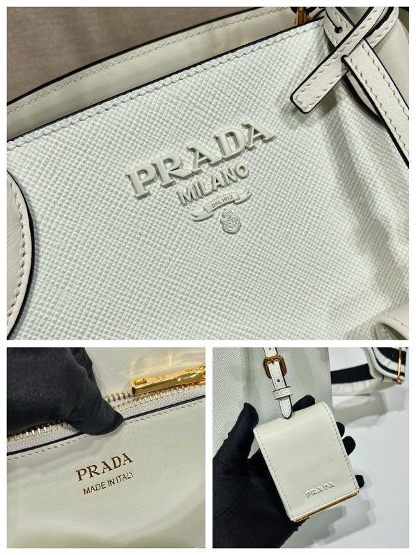 pra*a monoCh*0me small saffiano bag