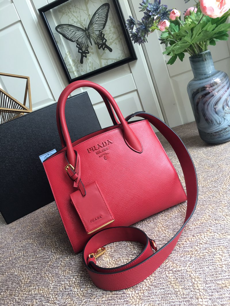 pra*a monoCh*0me small saffiano bag