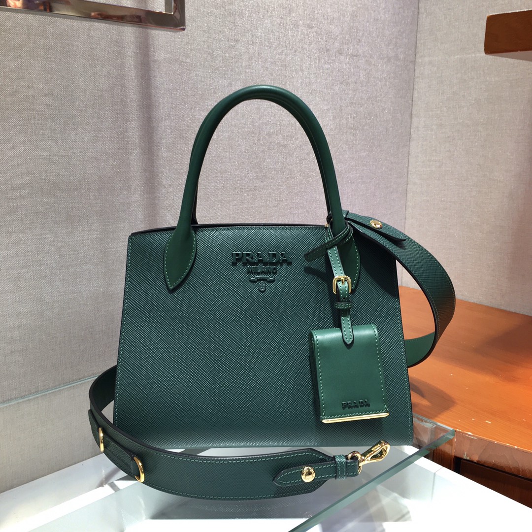 pra*a monoCh*0me small saffiano bag