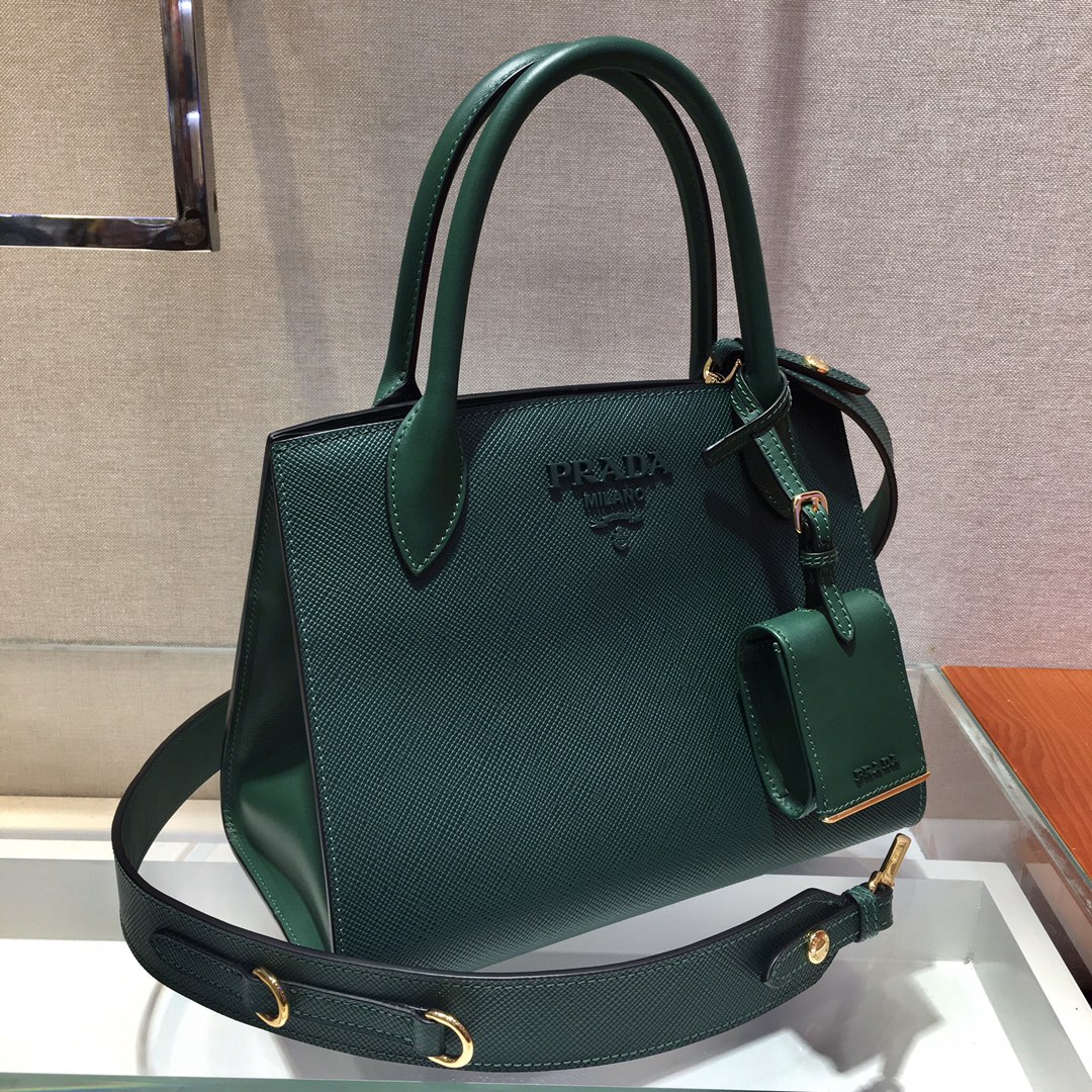 pra*a monoCh*0me small saffiano bag