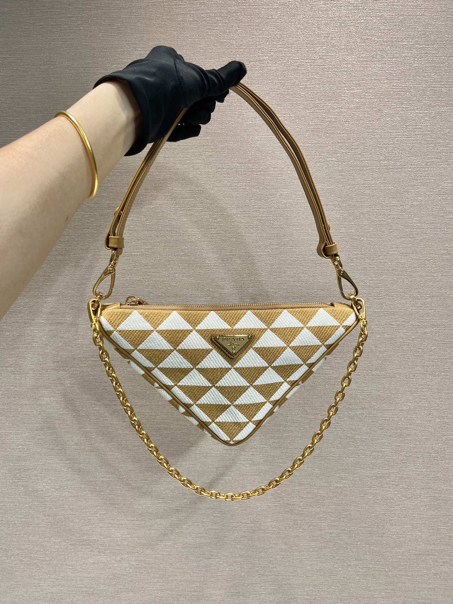 Pra*a embroidered jacquard fabric mini-bag