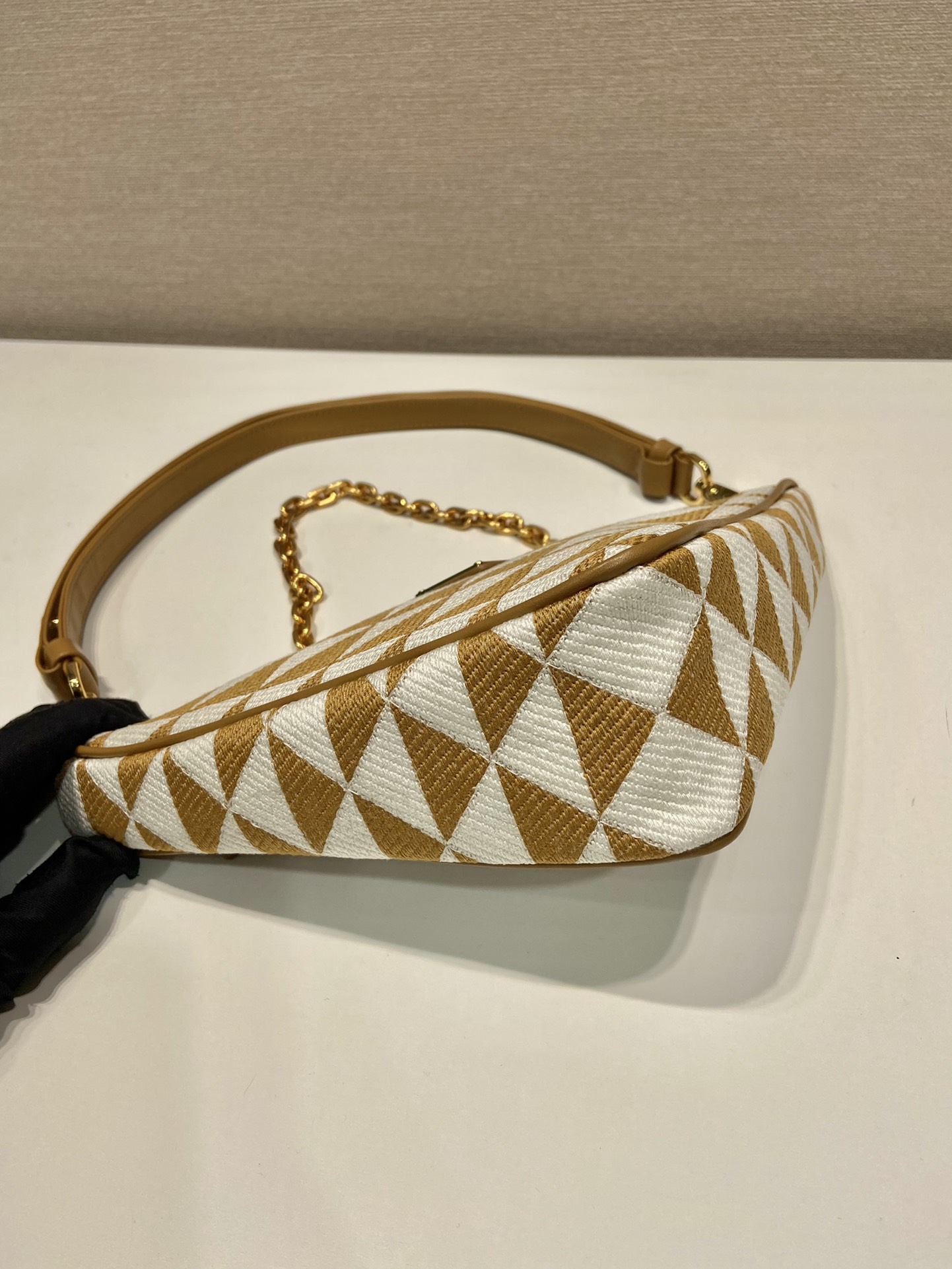 Pra*a embroidered jacquard fabric mini-bag