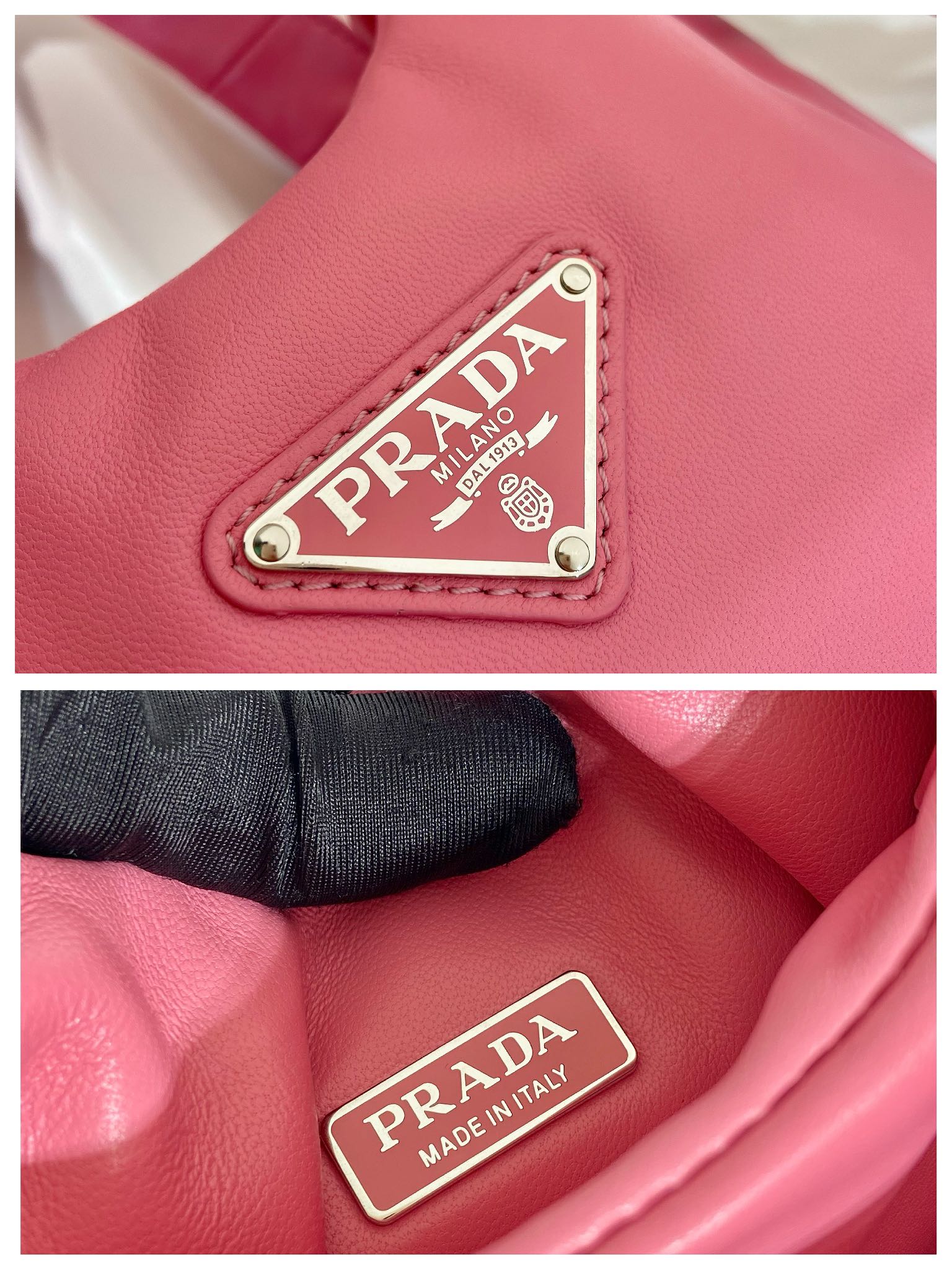 small padded Pra*a soft nappa-leather bag