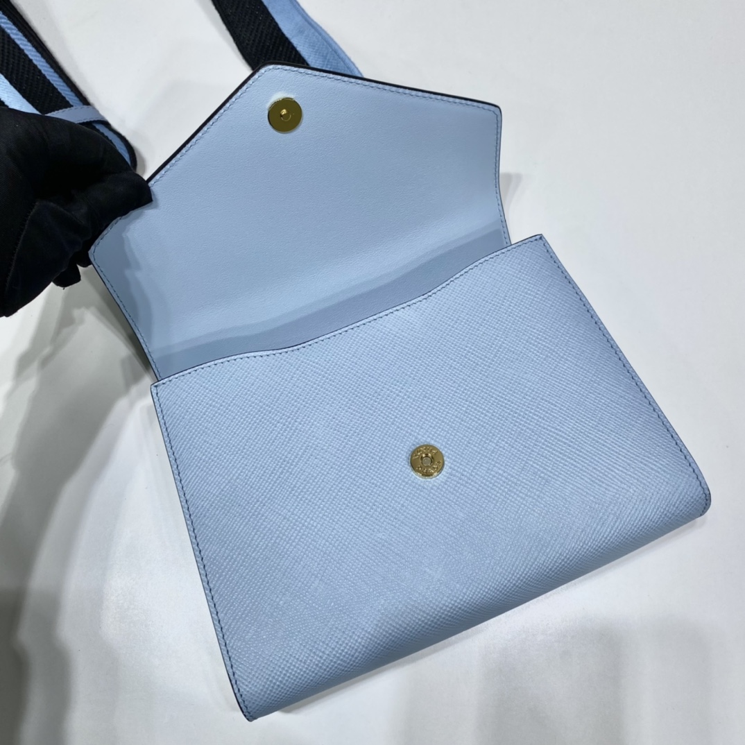 pra*a monoCh*0me saffiano and leather bag