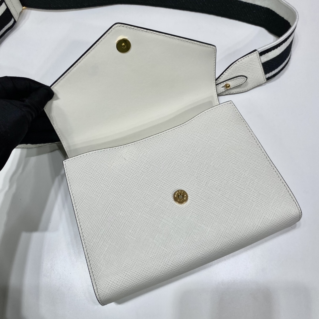pra*a monoCh*0me saffiano and leather bag