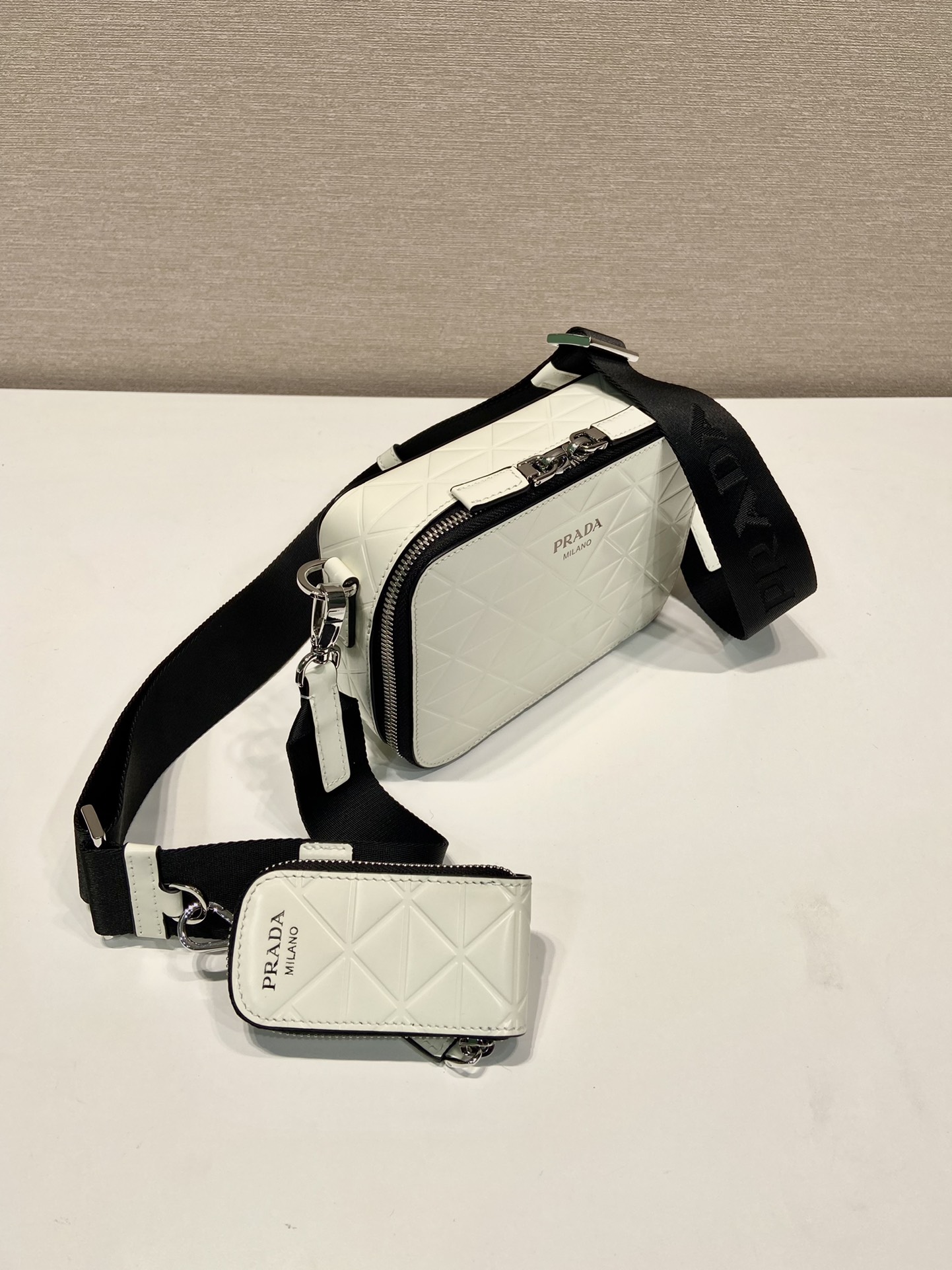 Pra*a small Pra*a brique leather bag
