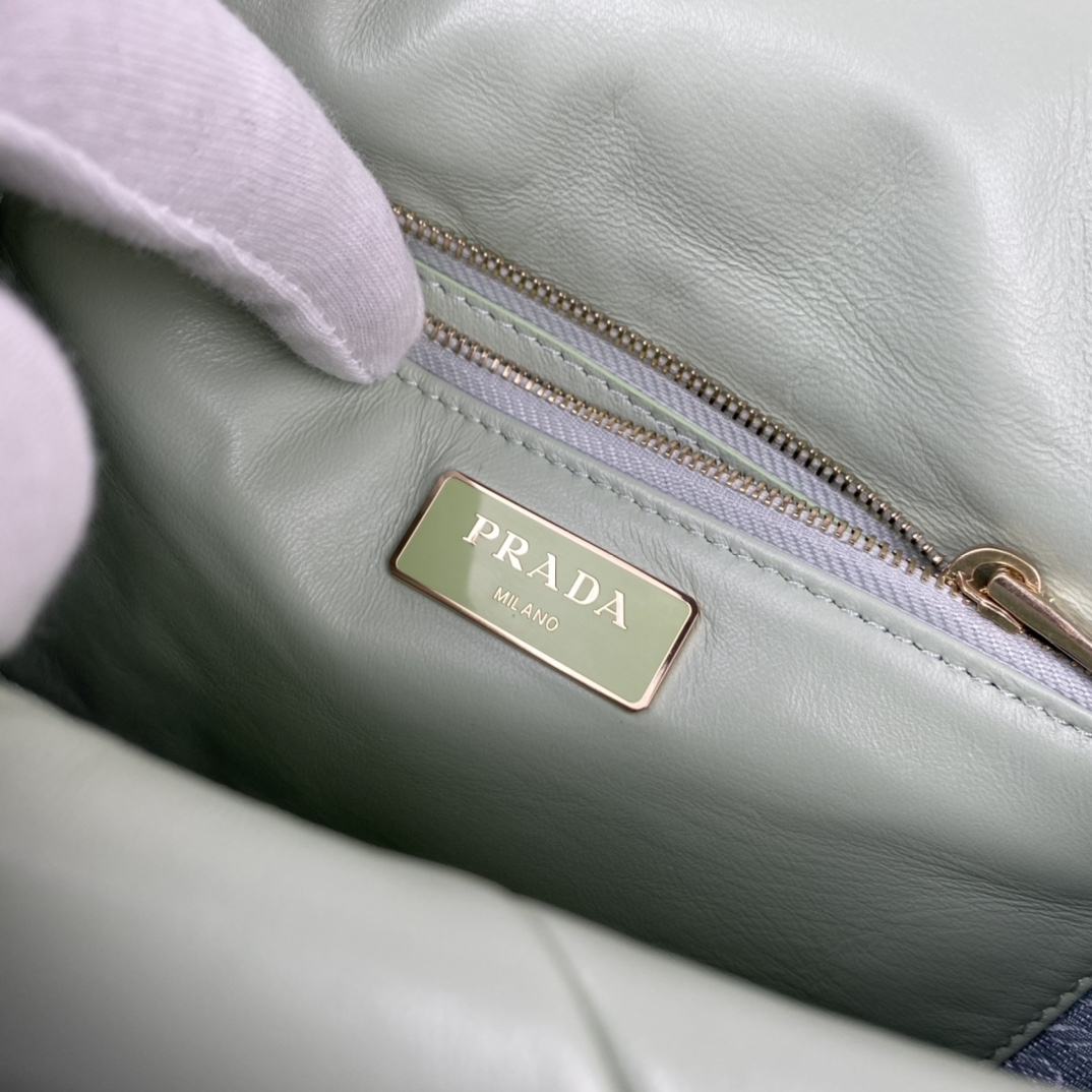 Pra*a system nappa patchwork shoulder bag