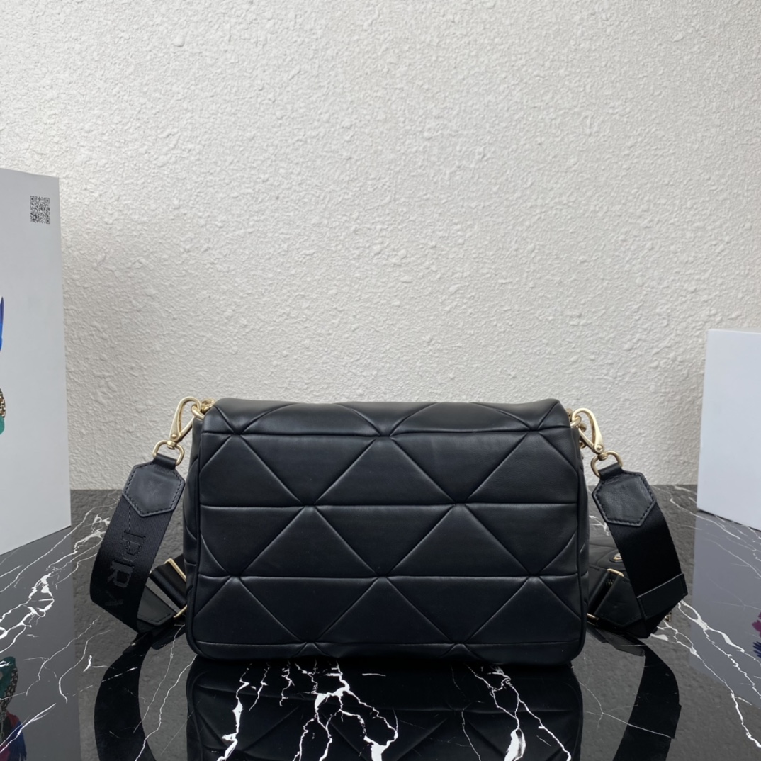 Pra*a system nappa patchwork bag