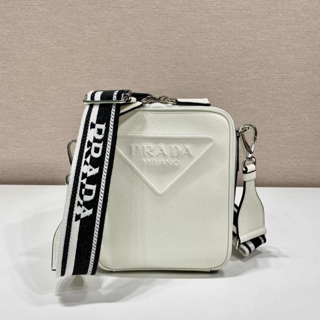 Pra*a saffiano leather shoulder bag